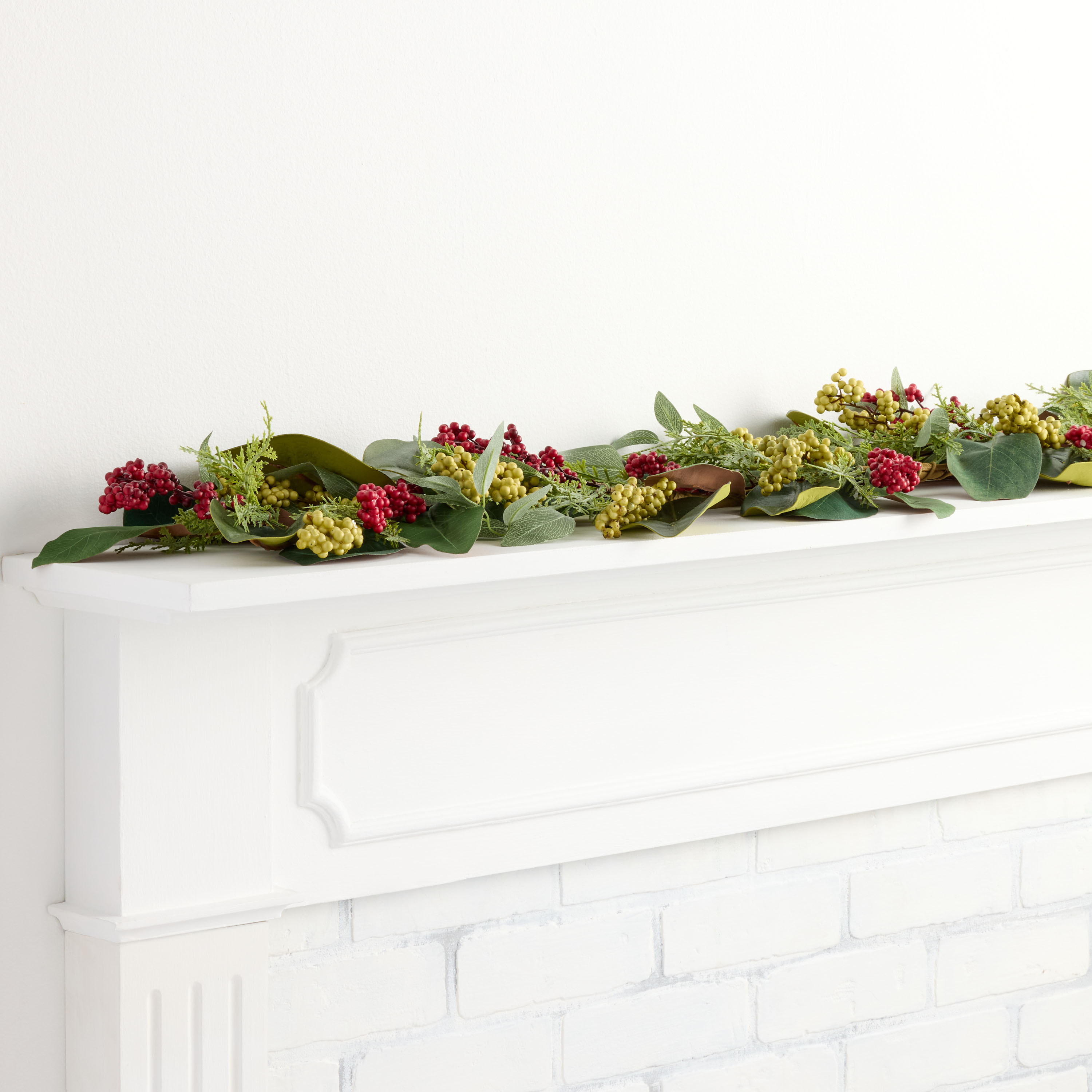 Magnolia Leaf and Pine with Red and Green Berries Garland | World Market