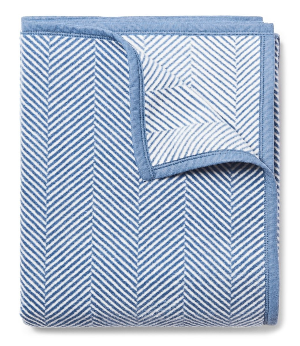 Harborview Herringbone Light Blue Blanket | ChappyWrap