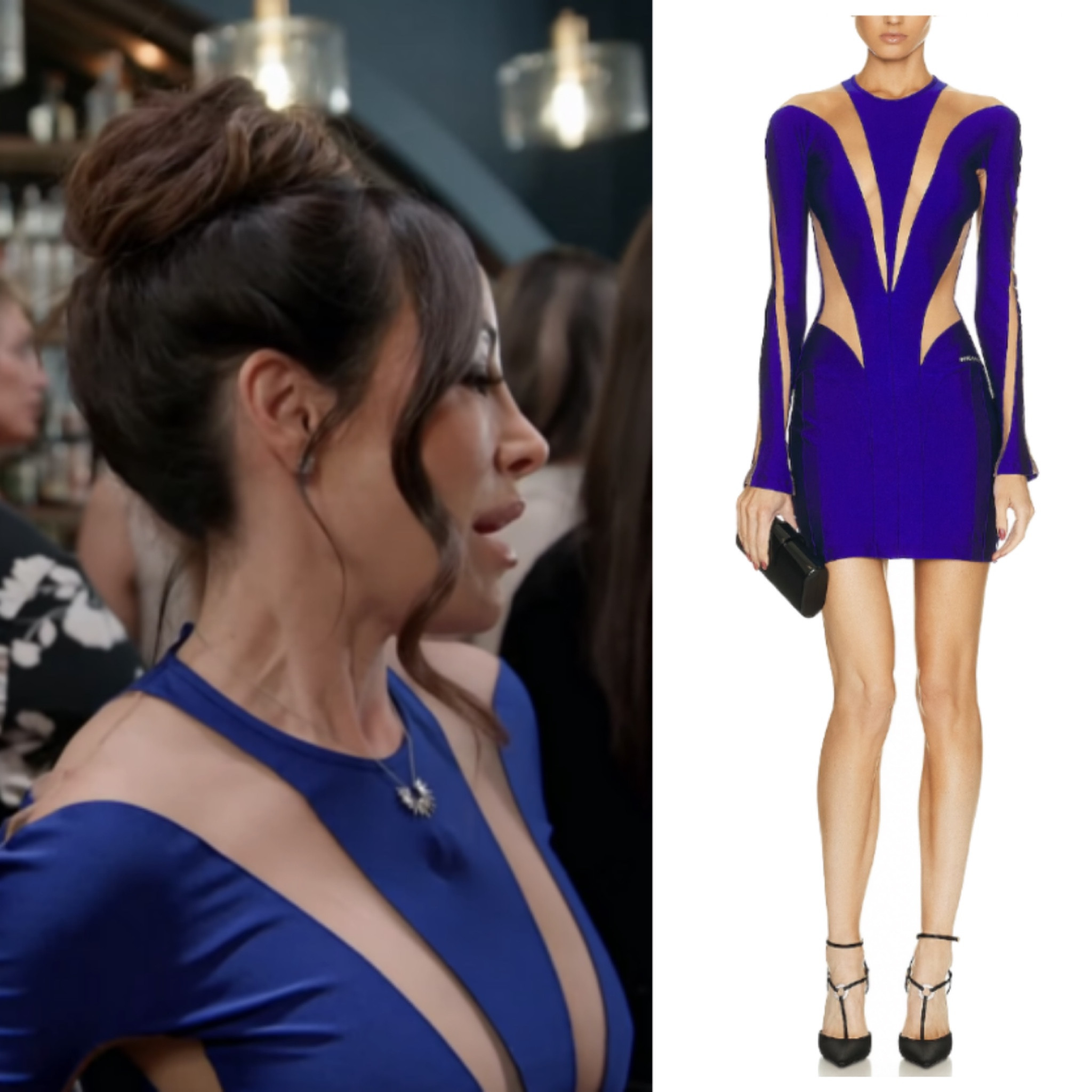 Angie Katsanevas’ Blue Mesh Panel Dress
