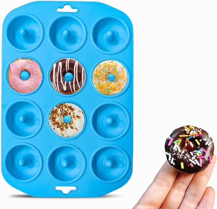 Silicone Donut Pan, Bite Size Silicone Donut Molds for baking, Mini Donut Mold Heat Resistant, Mi... | Amazon (US)