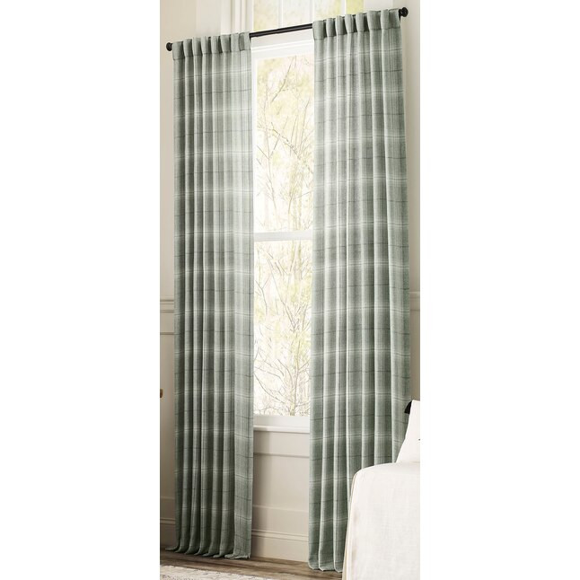 allen + roth 108-in Green Light Filtering Back Tab Single Curtain Panel | Lowe's