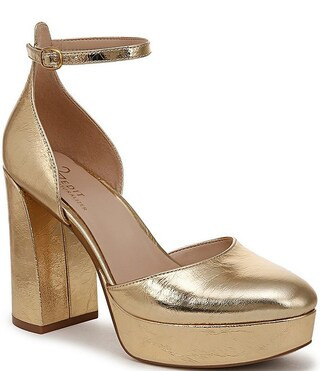 Naturalizer 27 EDIT Giovanna Metallic Leather Ankle Strap Platform Dress Pumps | Dillard's | Dillard's