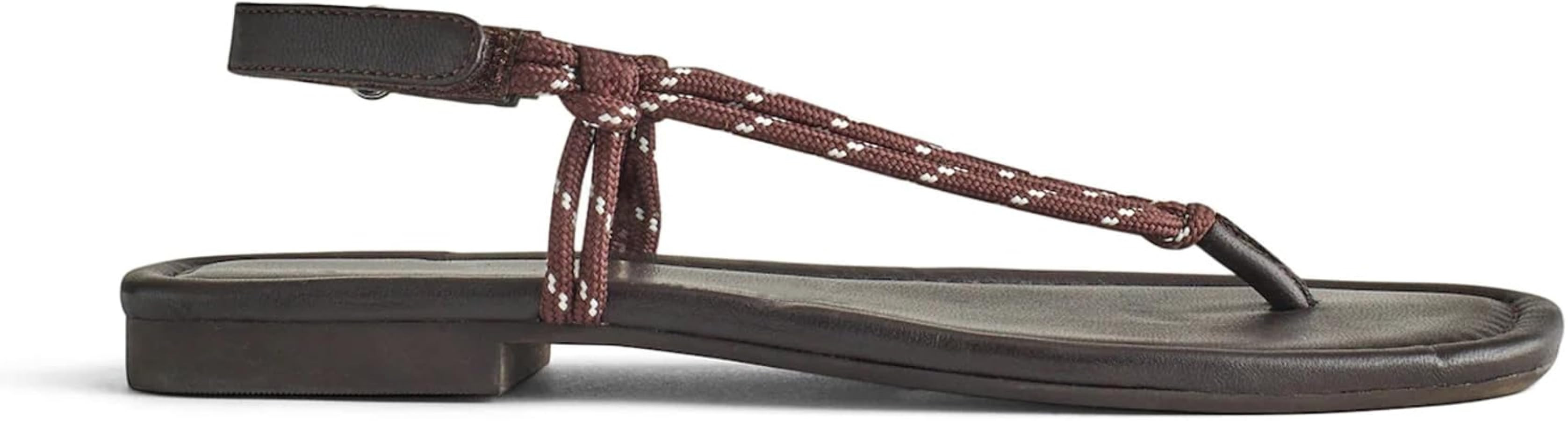 Rope Flip Flop for Women Thong Flat Sandals Open Square Toe Slingback Sandals Slip on Buckle Stra... | Amazon (US)