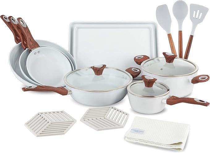 PHANTOM CHEF 18-Piece Cookware Set | Non-Stick Ceramic Coating | Oven & Dishwasher Safe | PFOA-Fr... | Amazon (US)