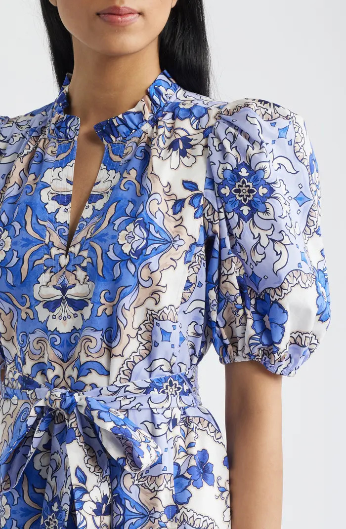 Puffy Sleeve Print Minidress | Nordstrom