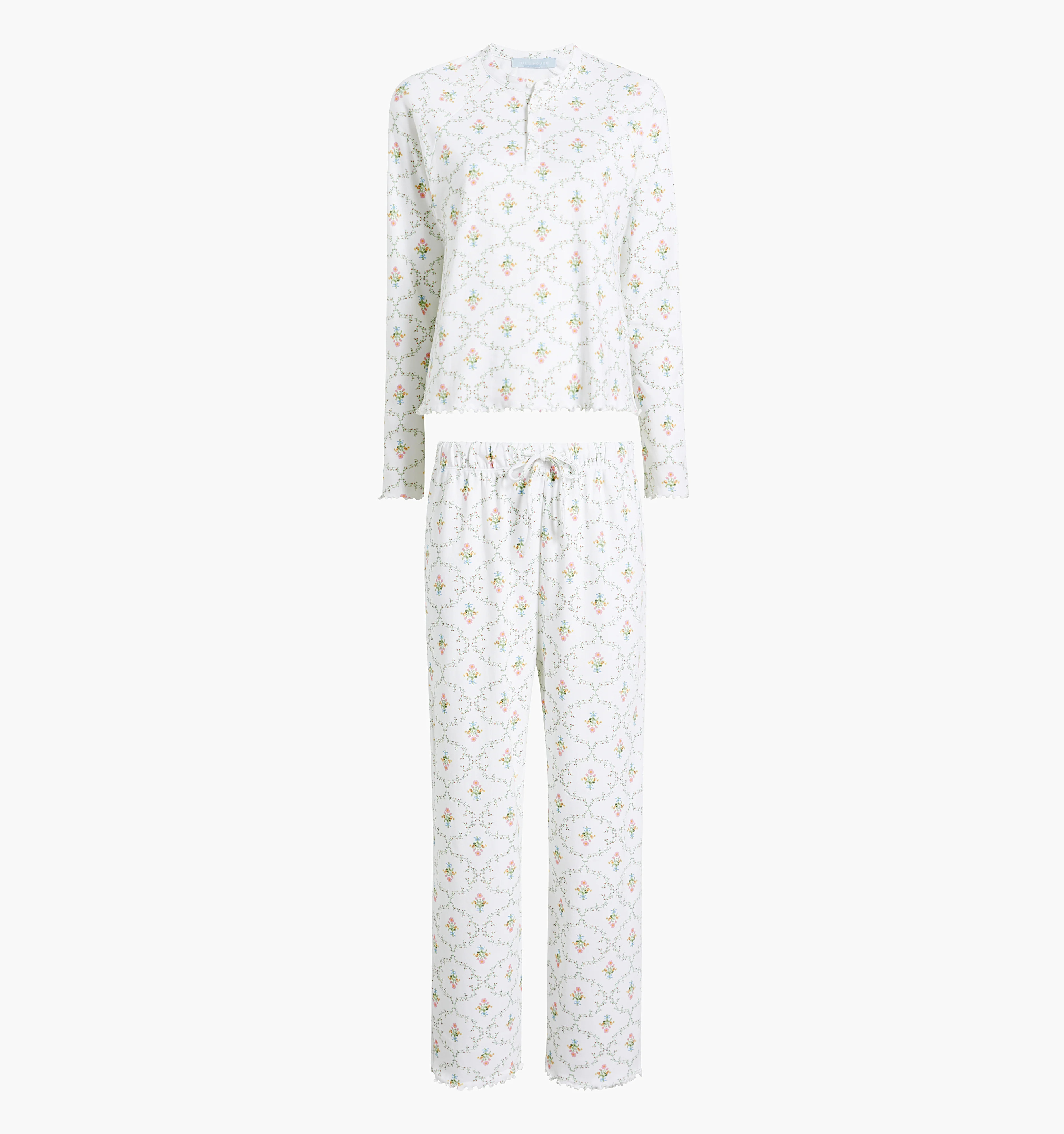 The Olivia Pant Pajama Set | Pastel Trellis / XXXS | 100% Cotton | Hill House Home | Hill House Home US