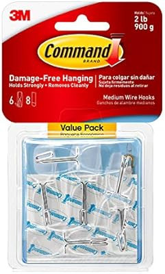 Command Wire Toggle Hook Value Pack, Medium, Clear, 6-Hooks (17065CLR-6ES), Organize Damage-Free | Amazon (US)