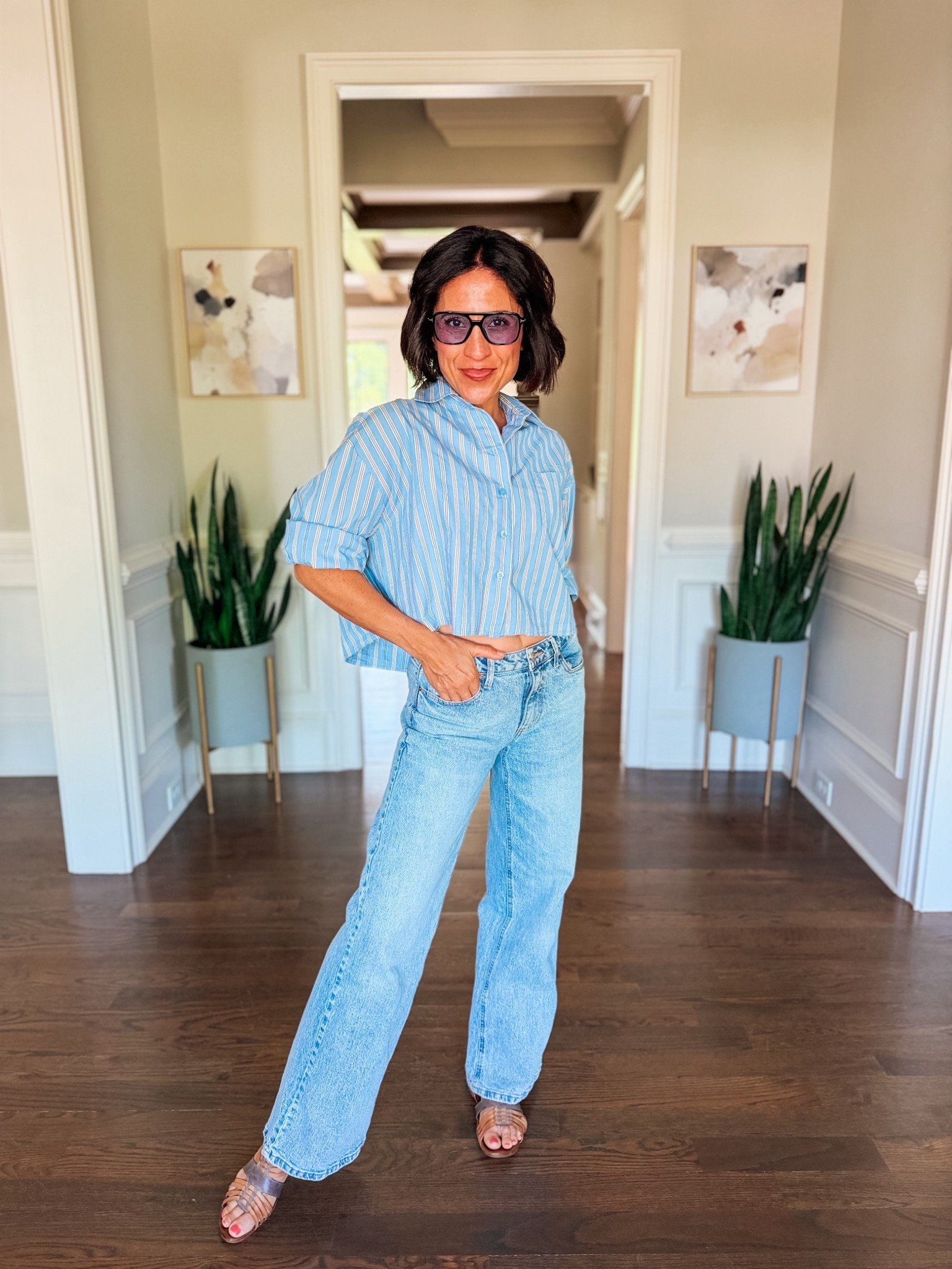 If you’re color-curious but not ready to go all in, this pair is your starting point 🩵

A classic black frame with a subtle blue lens gives just enough personality while still feeling neutral and wearable for everyday mom life.  

Perfect with denim, white tees, athleisure, and casual outfits when you want a little something extra without overthinking it  

#momstyle #casualoutfits #amazonfashion #everydaywear #effortlessstyle 

#LTKmomlife #LTKOver40 #LTKootd
