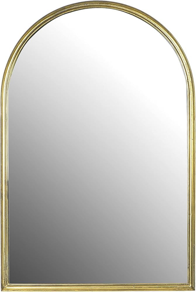 Creative Co-Op Arched Metal Framed Wall Mirror with Metal Trim, Gold | Amazon (US)