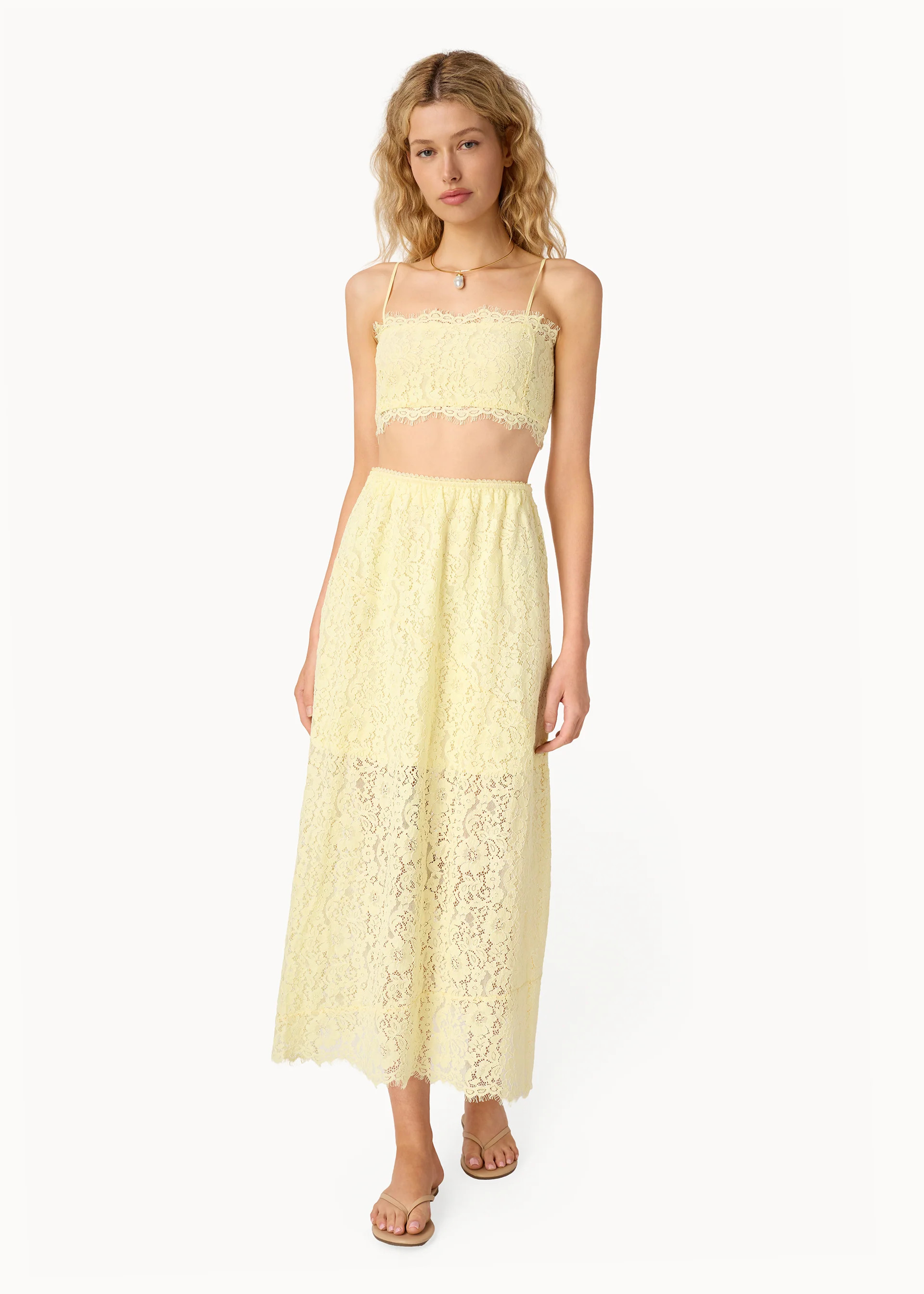 Sofie Lace Cropped Camisole Buttercup | CAMI NYC