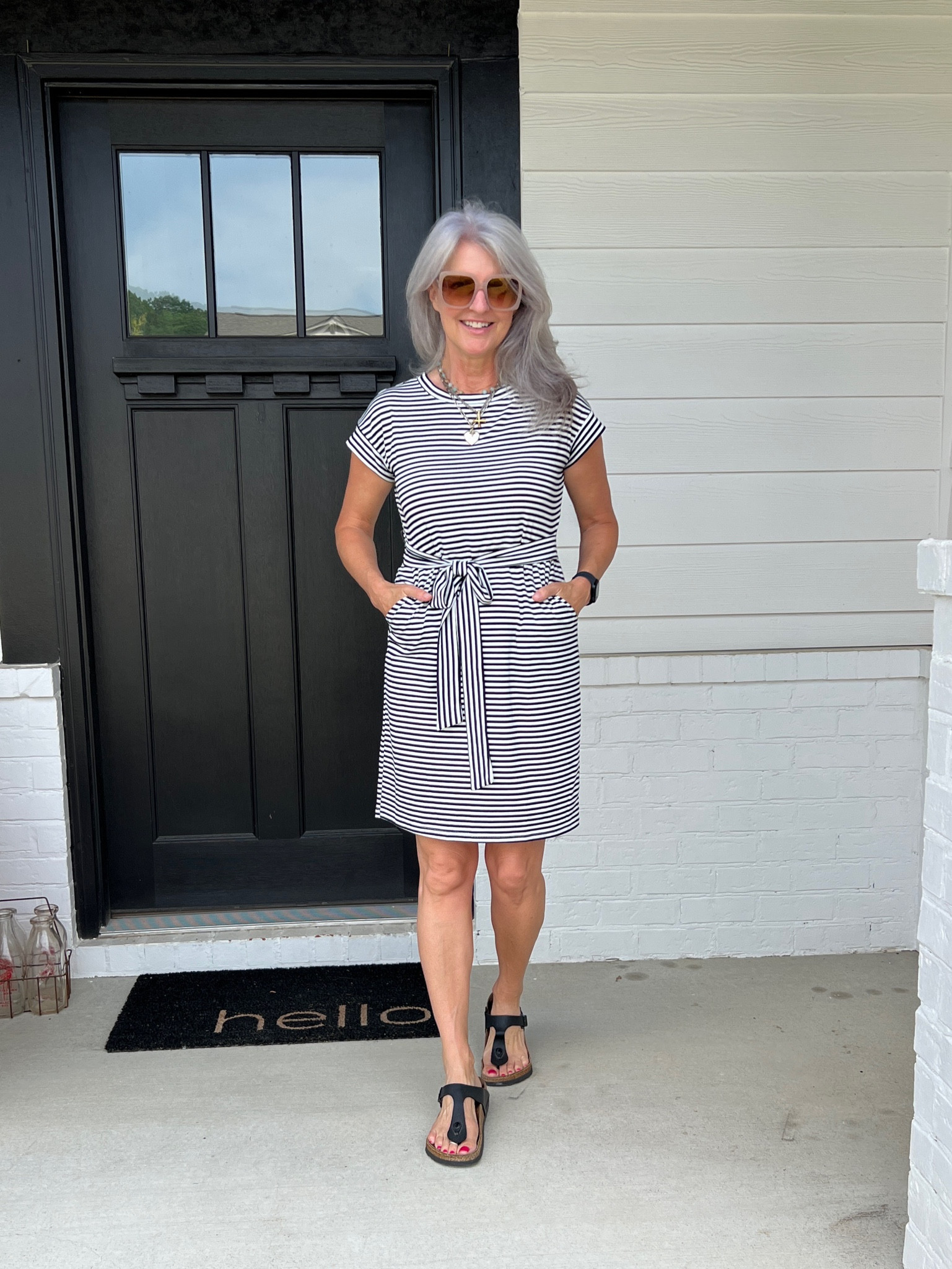Cute and comfy t-shirt dress for the win! Available in several colors, stripes or solids. Runs TTS, I’m in a small. 
I’m 5’5” and 130lbs  

#LTKFindsUnder50 #LTKStyleTip