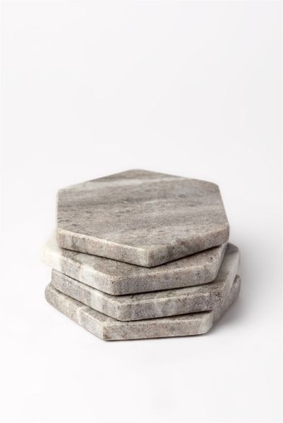 Carter Hexagonal Marble Coasters, Set Of Four | Scout & Nimble