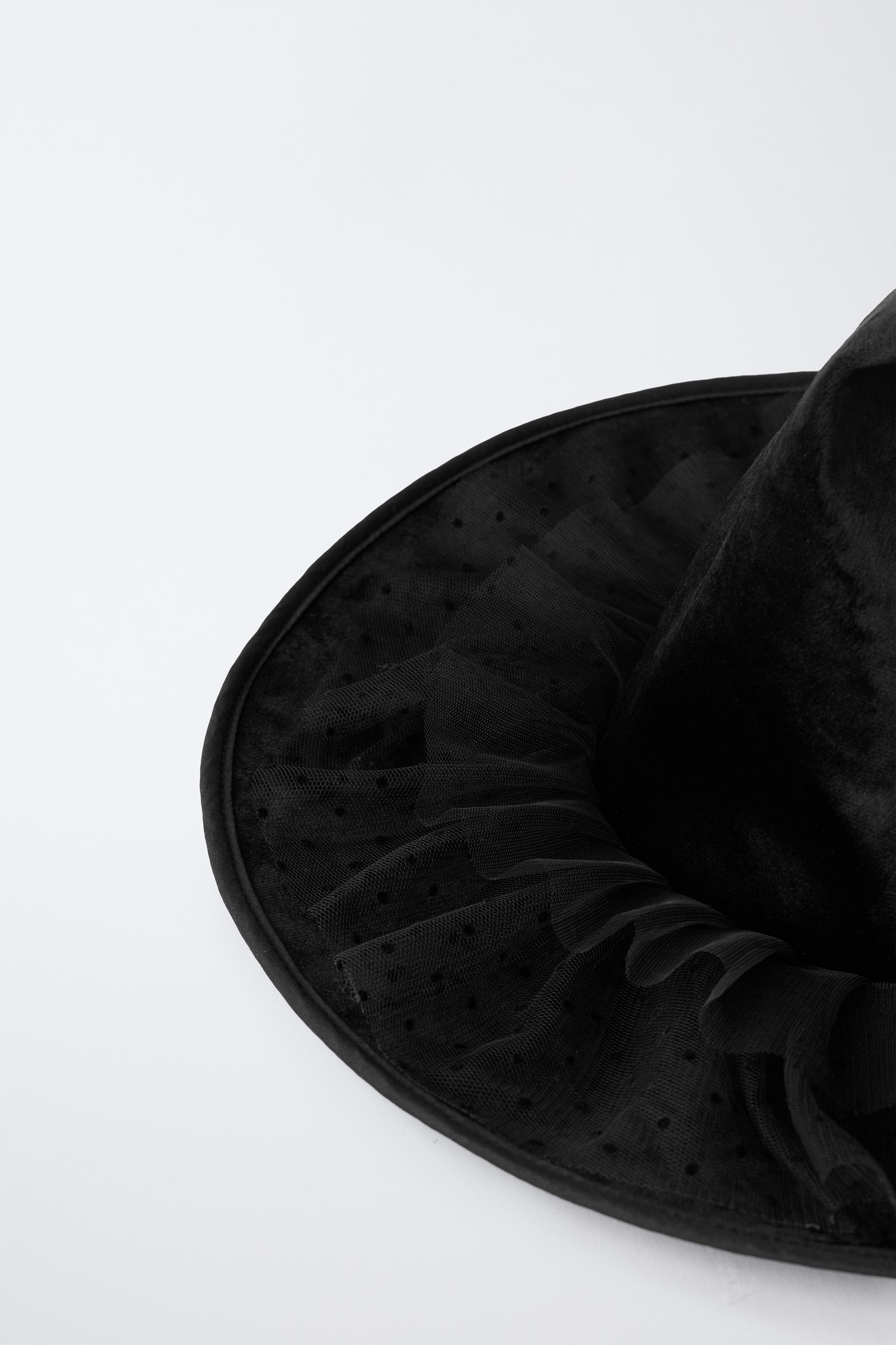 WITCH COSTUME HAT$ 22.90Black | 0653/741/800Add to cartAddPointed hat with tulle appliqué. Flock... | Zara US
