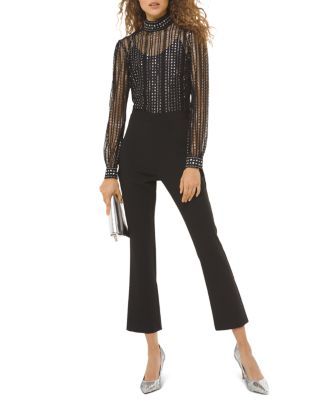 Metallic-Dot Embellished Lace Jumpsuit | Bloomingdale's (US)