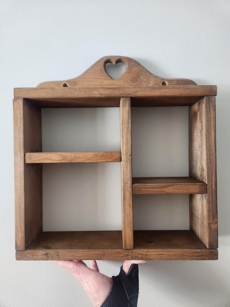 Vintage Wood Wooden Heart Wall Shelf Cottagecore Grannycore Countrycore - Etsy | Etsy (US)
