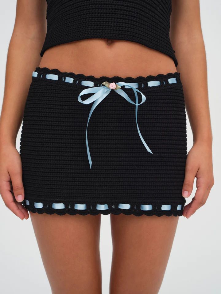 Kelsey Crochet Mini Skirt | For Love & Lemons