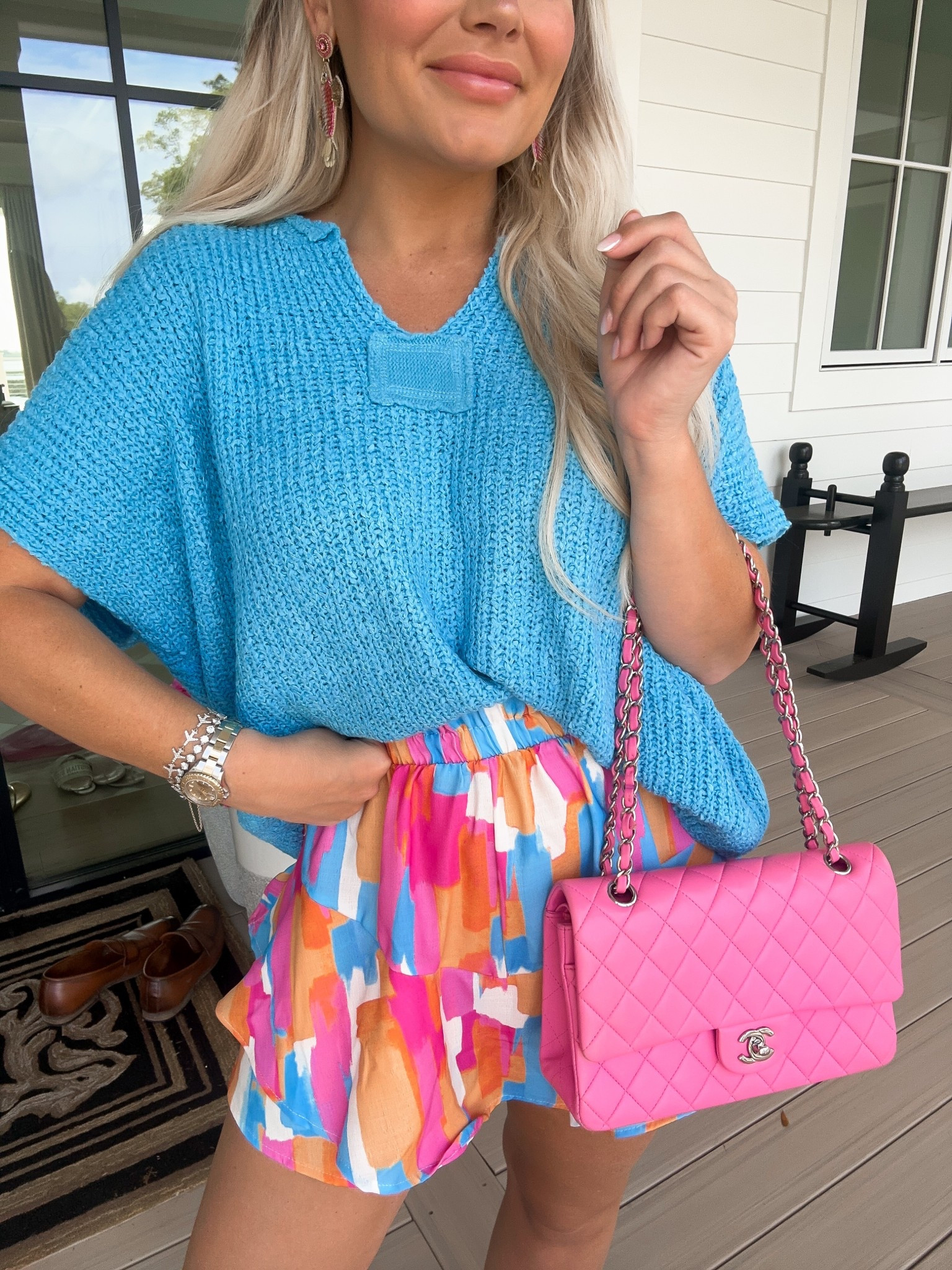 Wearing size small sweater and small skort - use code WHITNEY for 40% off Pink Lily this weekend! 

#LTKSaleAlert #LTKTravel #LTKPetite