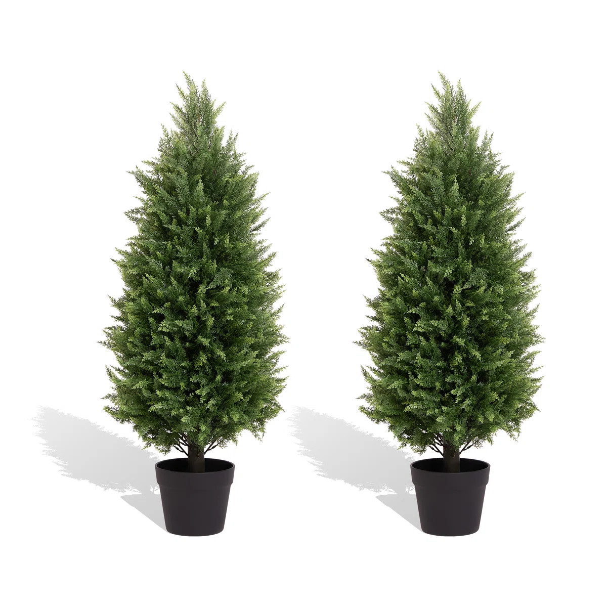 Artificial Topiary Tree Faux Cedar Pines Potted Tree (Set of 2) | Wayfair North America