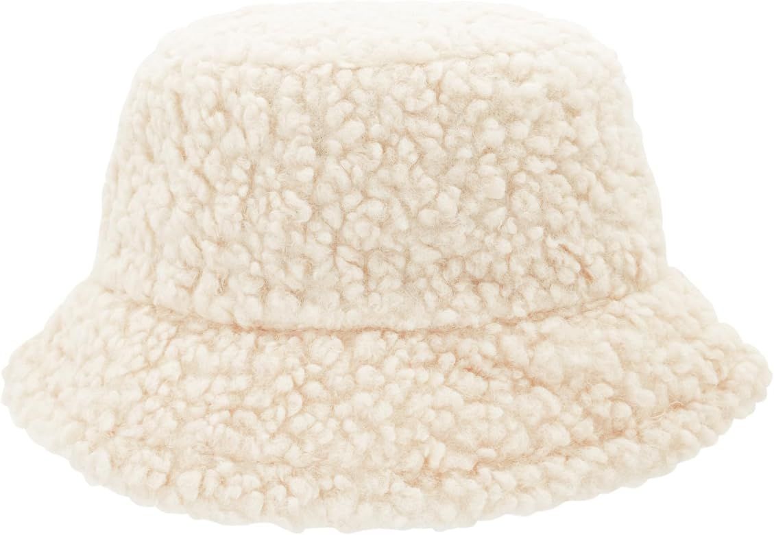 Dohia Fuzzy Bucket Hat for Women Furry Fur Bucket Hat Winter Warm Plush Fisherman Fluffy Sherpa B... | Amazon (US)