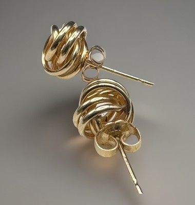 Vintage 14k Yellow Gold Love Knots Stud Earrings | eBay US