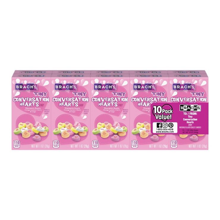 Brach's Valentine's Tiny Conversation Hearts To/From Boxes - 10.oz/10pk | Target