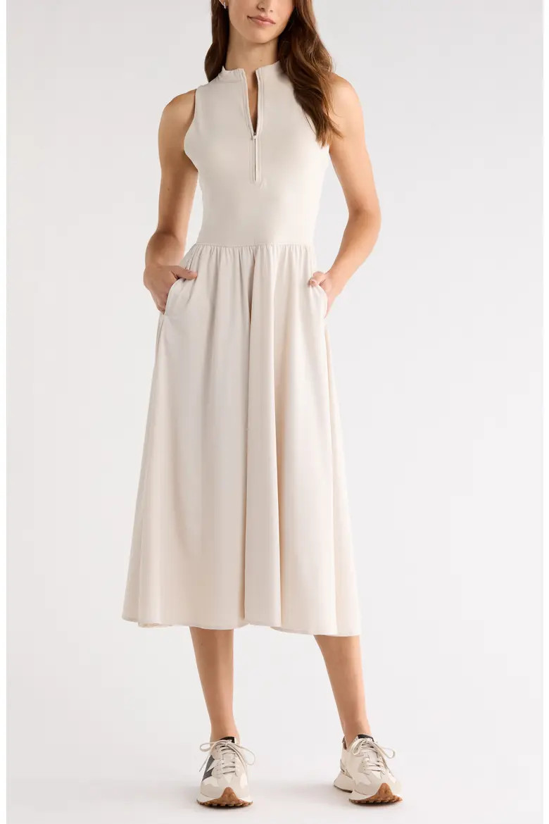 Atlas Zip Front Sleeveless Midi Dress (Women) | Nordstrom | Nordstrom