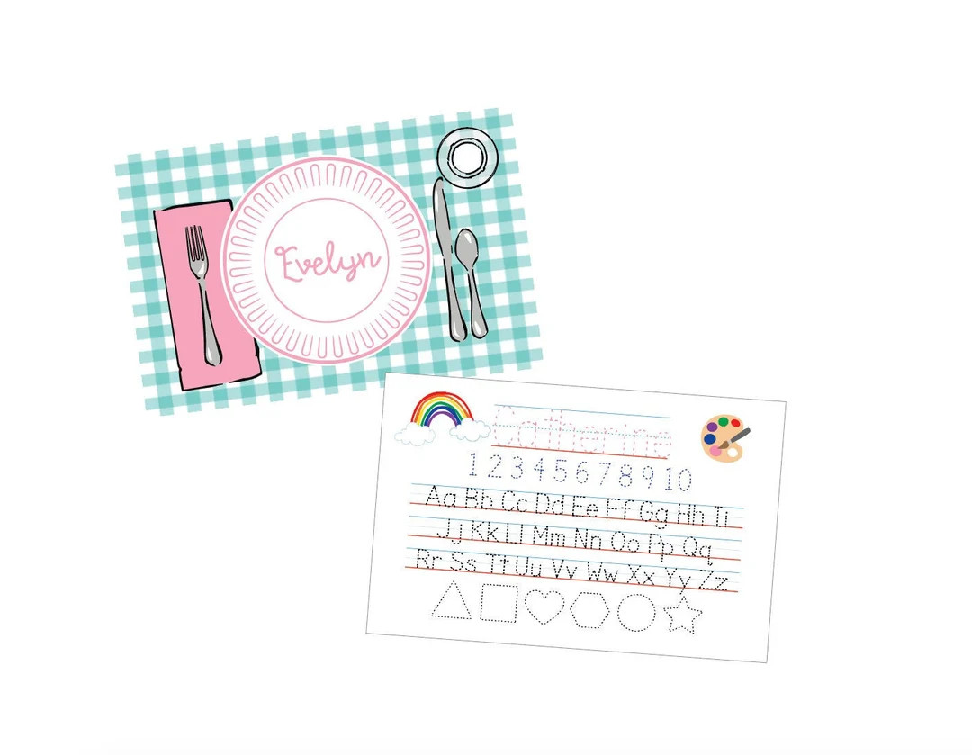 Personalized placemat, Alphabet placemat, Traceable placemat, Kids Placemat, Customized Placemat ... | Etsy (US)