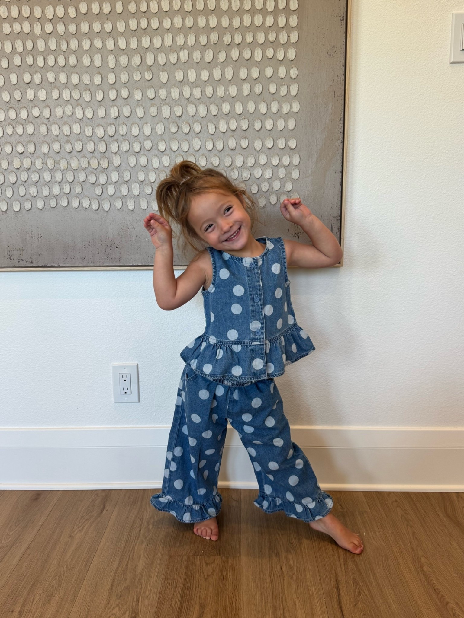 Toddler denim polka dot outfit

#LTKKids