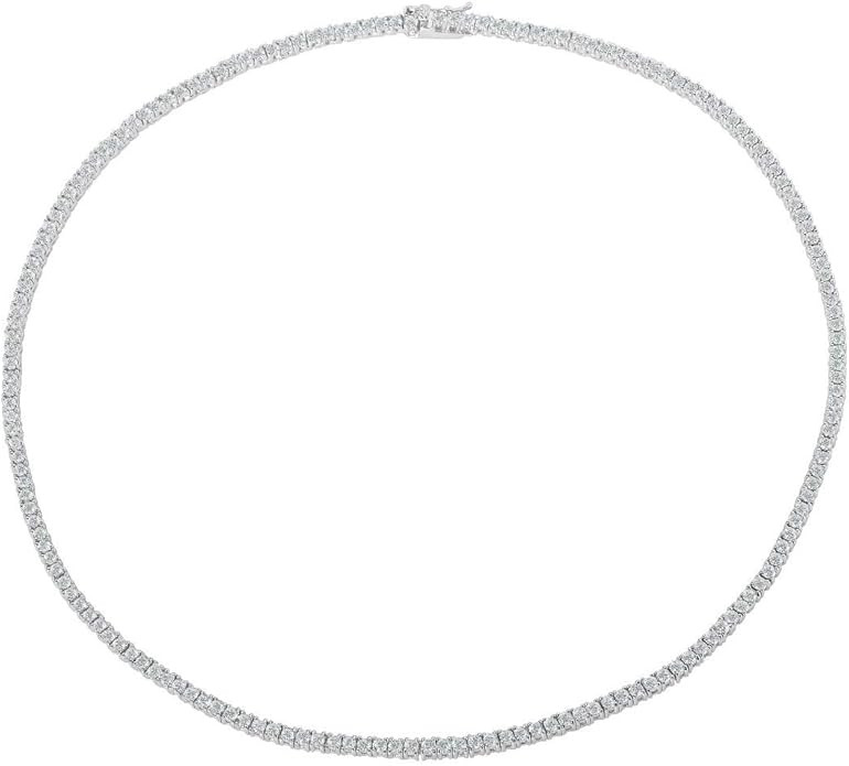 NYC Sterling Women's Magnificent 2mm Round Cubic Zirconia Tennis Necklace | Amazon (US)