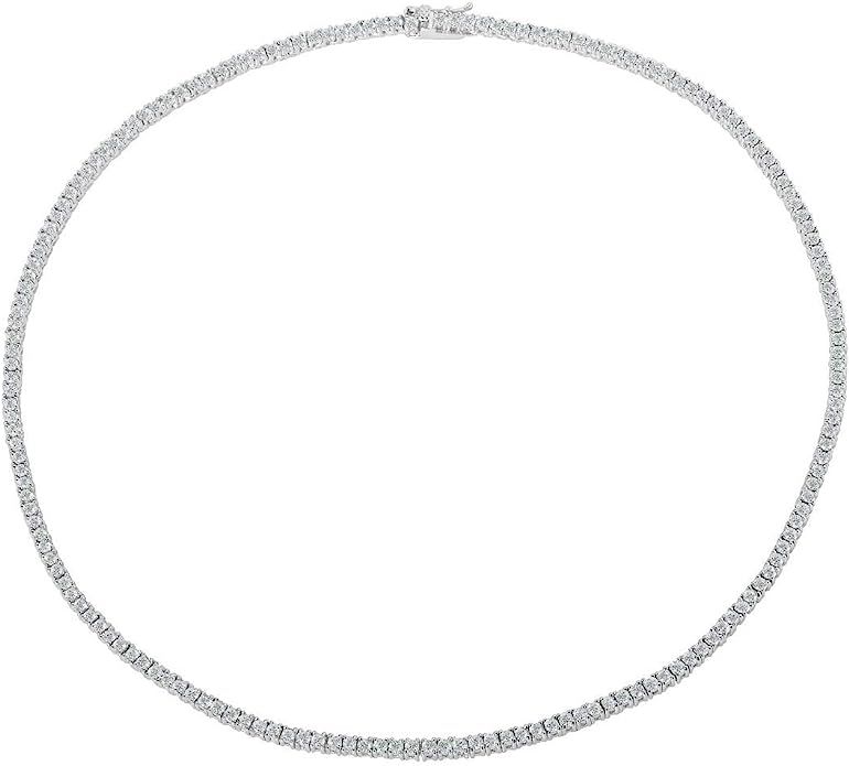 NYC Sterling Women's Magnificent 2mm Round Cubic Zirconia Tennis Necklace | Amazon (US)