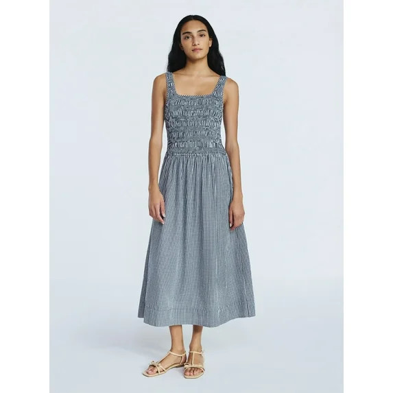 Free Assembly Women's and Women's Plus Cotton Sleeveless Smocked Midi Dress Size-XS to 4X | Walmart (US)