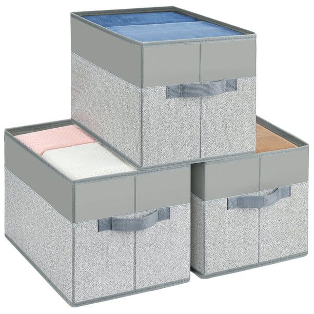 DIMJ Storage Bins, Fabric Closet Organizer Cubes with Handle, Collapsible Storage Baskets for She... | Walmart (US)