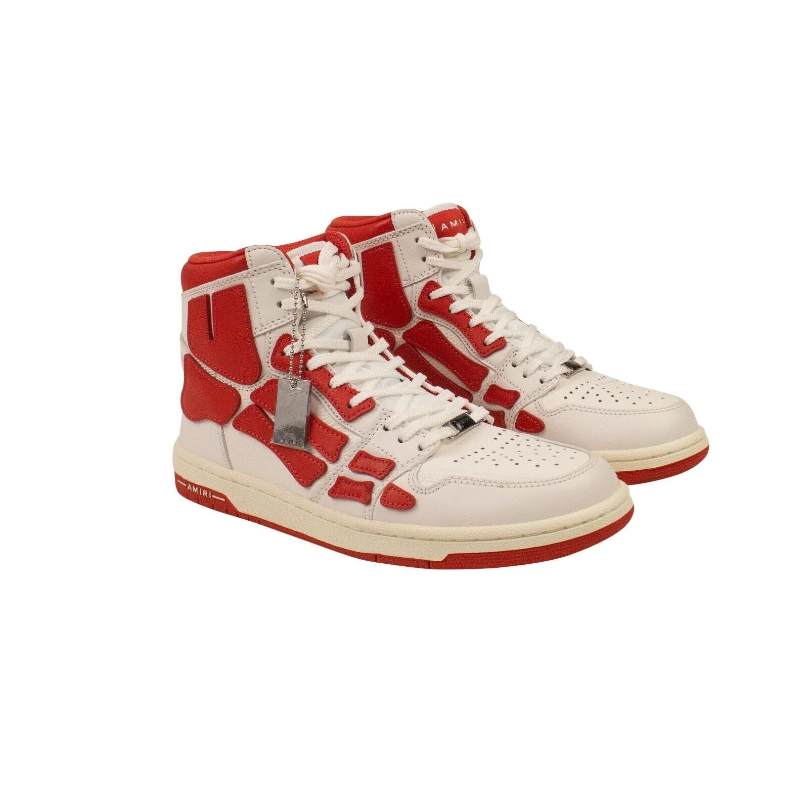 White And Red Skeleton Hi Tops | Shop Simon