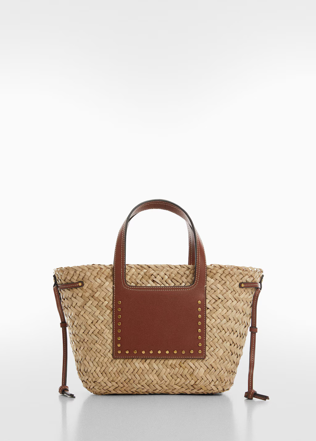 Double strap basket bag -  Women | Mango United Kingdom | MANGO (UK)