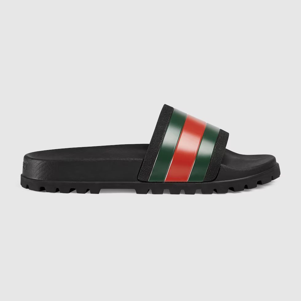 Gucci Men's Web rubber slide sandal | Gucci (US)