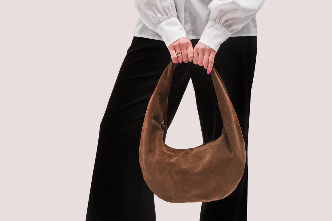 Brown Suede Hobo Bag Leather Hobo Bag Suede Purse Medium Shoulder Bag in Tanned Suede Suede Slouc... | Etsy (US)