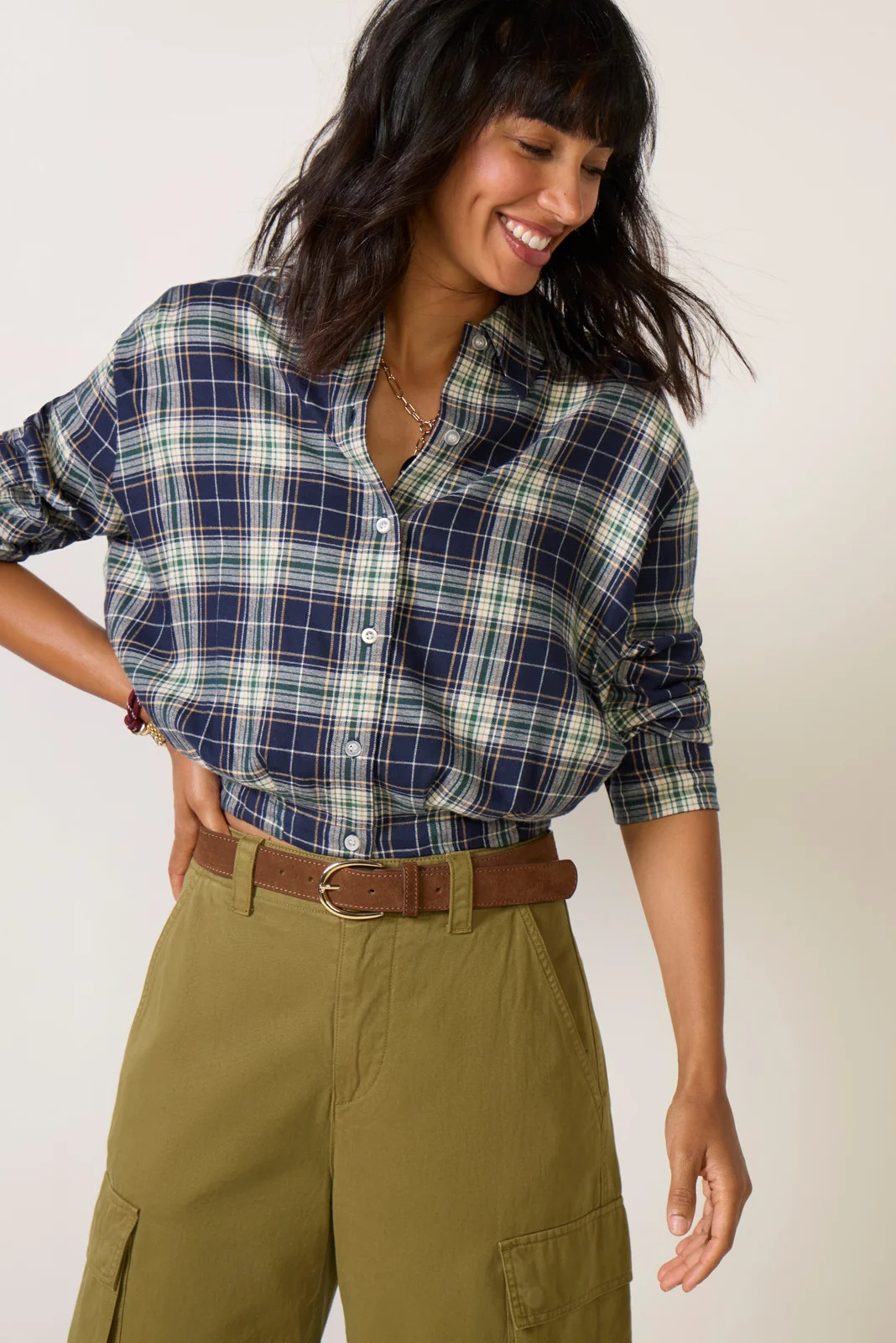 Taya Plaid Bubble Shirt | Evereve