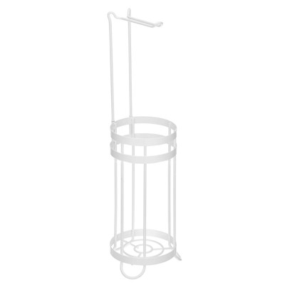 mDesign Metal Toilet Paper Stand Holder/Dispenser - Holds 4 Rolls - White | Target