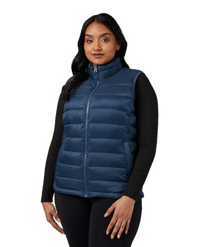 32 Degrees Women's Lightweight Recycled Poly-Fill Packable Vest | Zippered Pockets | Layering | Water Repellent, Moonlit Ocean, X-Small | Amazon (US)