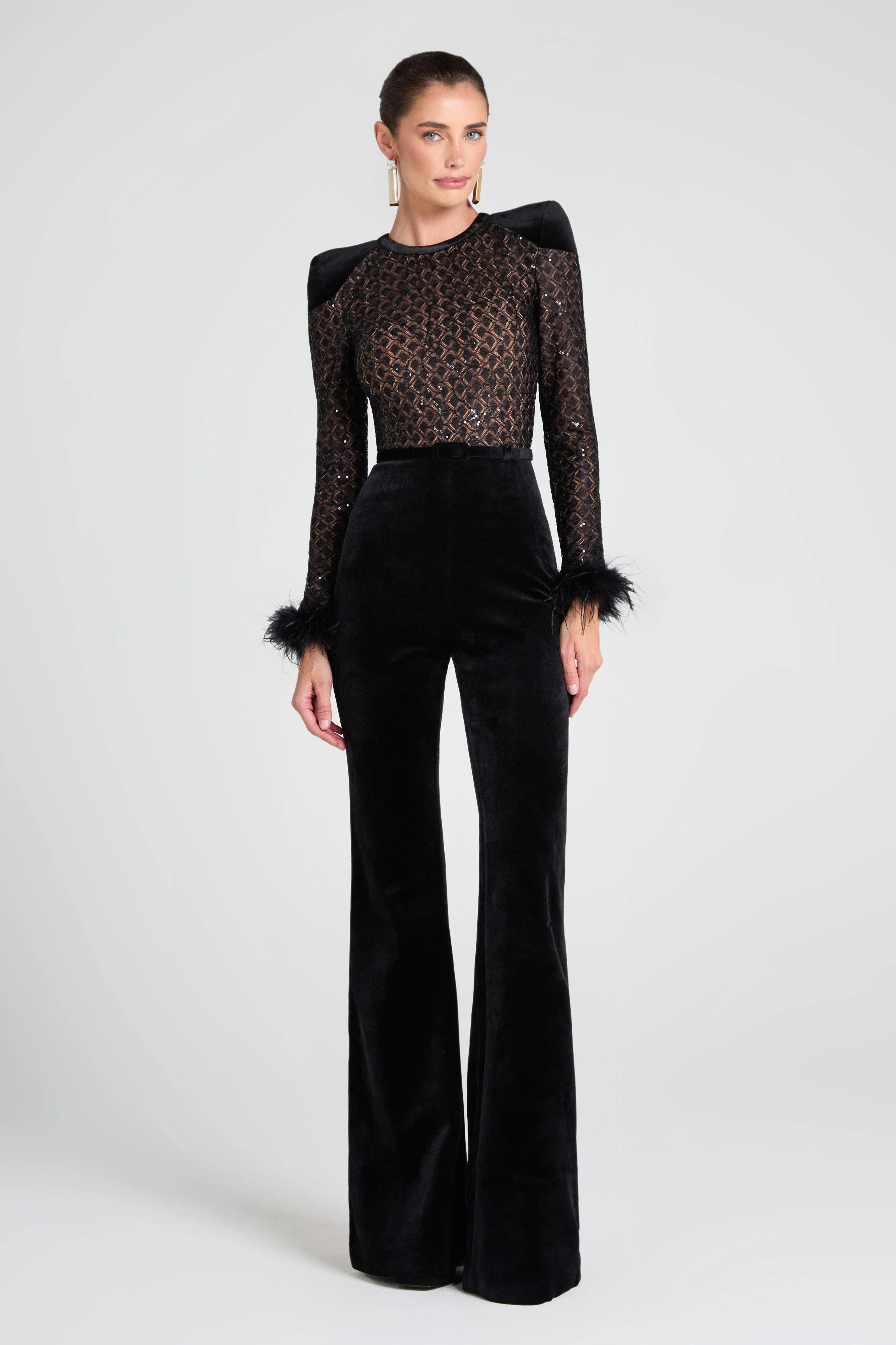 MONIQUE Black Jumpsuit | Jumpsuit | NADINE MERABI | Nadine Merabi