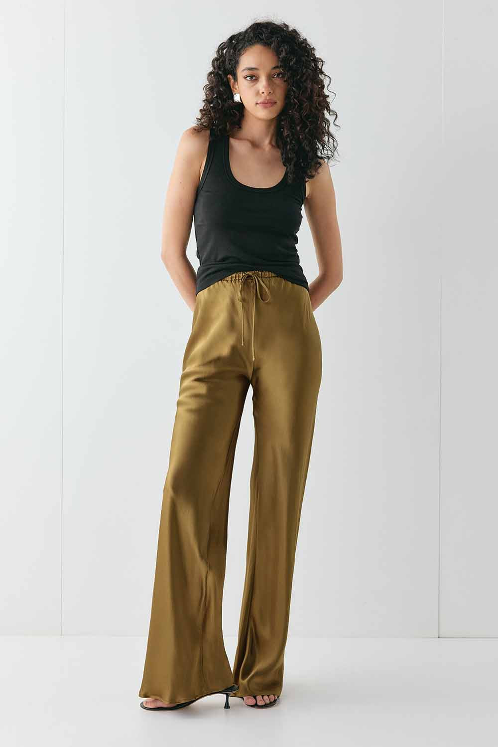 Rae Satin Pants Copper | VRG Grl