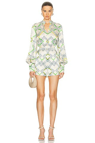 Alexis Ramsey Romper in Linear Cream | FWRD | FWRD 