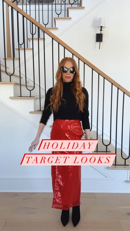 Holiday outfits, target style, date night, party outfit, sequin skirt, Target finds 

#LTKSeasonal #LTKstyletip #LTKHoliday