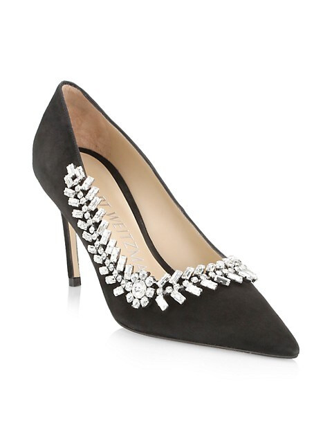 Promise Crystal-Embellished Suede Pumps | Saks Fifth Avenue