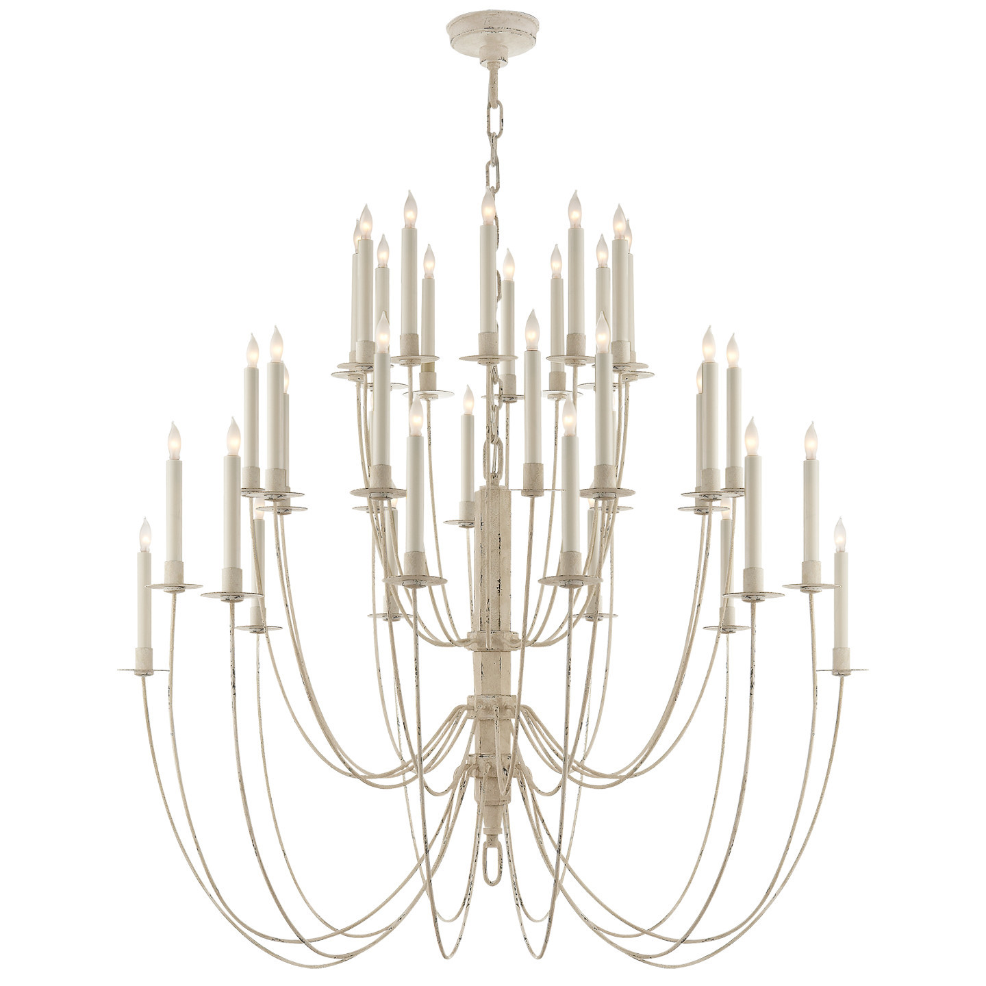 Erika Three-Tier Chandelier in Belgian WhiteVisual Comfort | Visual Comfort