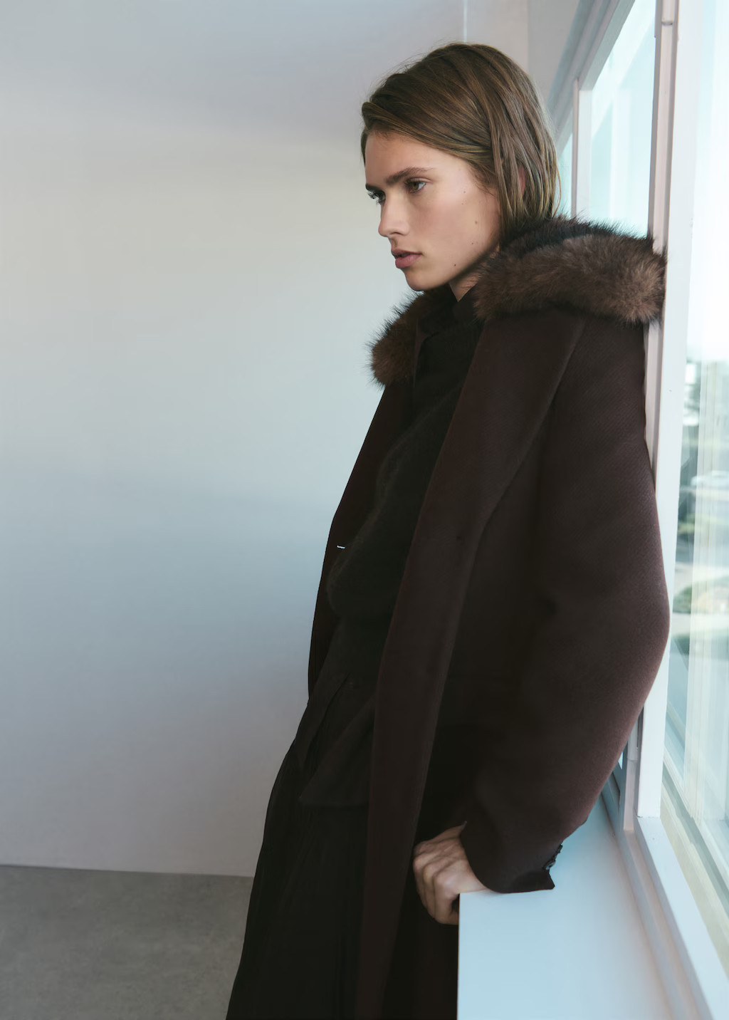Wool coat with fur collar - Women | MANGO USA | Mango (US/MX/AU)