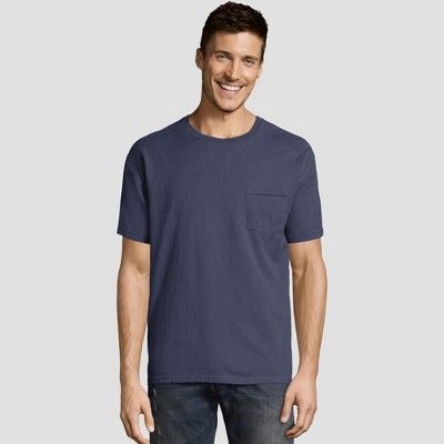 Hanes Men's Short Sleeve 1901 Garment Dyed Pocket T-Shirt | Target