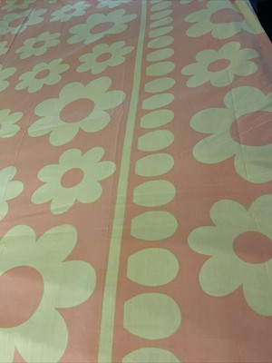 Vintage Cannon Royal Family Flower Power Orange Daisy Twin Flat Sheet 72" x 104" | eBay US