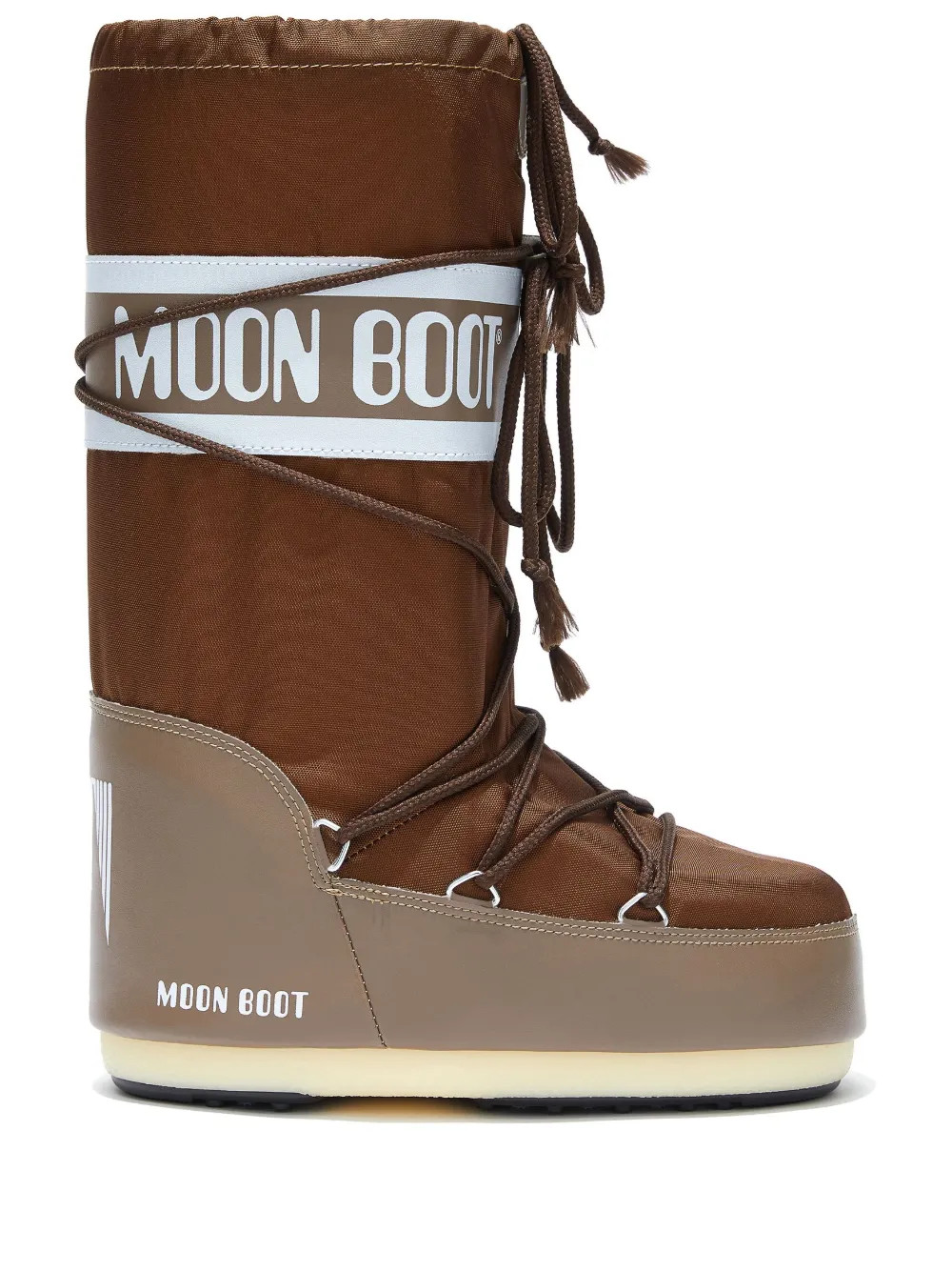 Moon Boot Icon logo-tape Snow Boots | Brown | FARFETCH | Farfetch Global