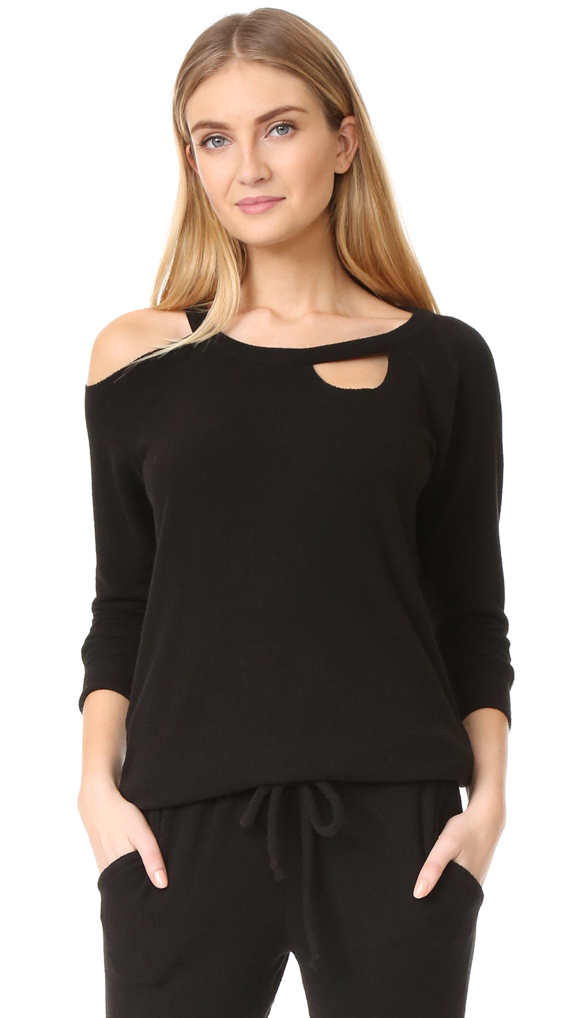 Deconstructed Long Sleeve Raglan Pullover | Shopbop